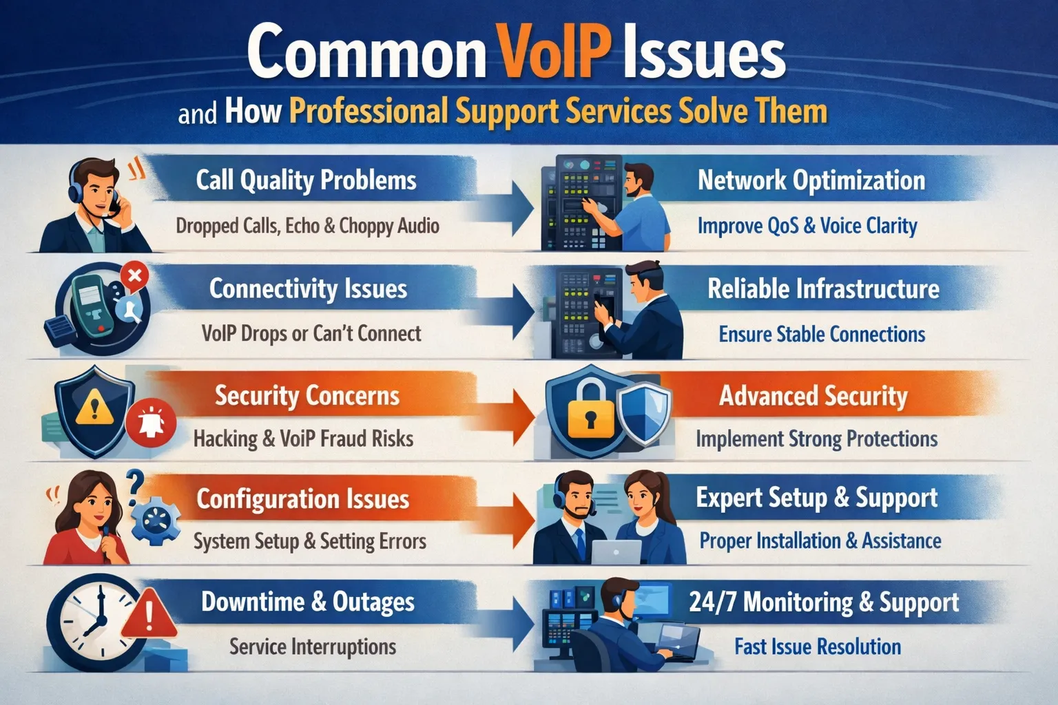 Common VoIP Issues and How Support Services Solve Them Fast