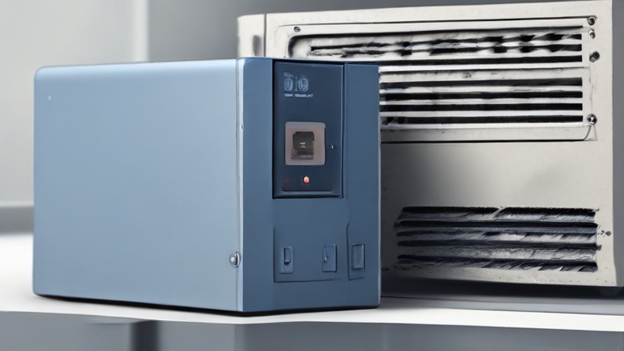 Backup power equipment beside a storage enclosure.