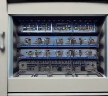 Network equipment installed in an office cabinet 