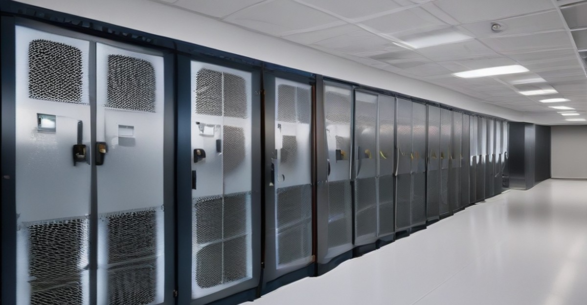 Server cabinets in a dedicated equipment room 