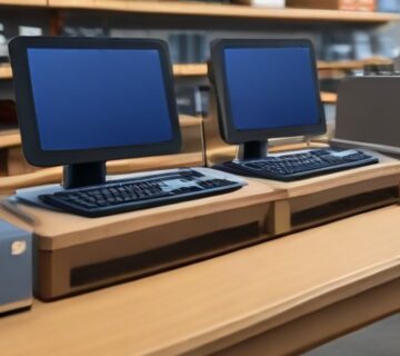 Retail computer terminals arranged for an equipment rollout 