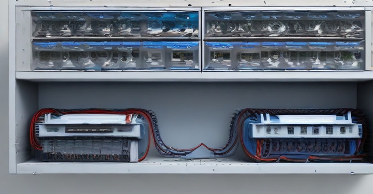 Network cabinet with switches and organized cabling