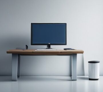 Desktop workstation in a tidy professional office 