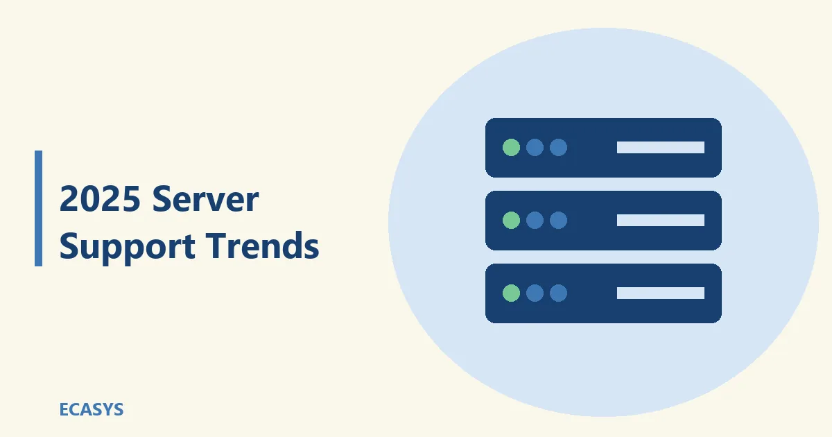 ECASYS illustration: 2025 Server Support Trends: Automation, AI & Zero Downtime