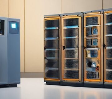 Redundant backup storage arrays in a server rack, illustrating remote work readiness   ECASYS, Southern California
