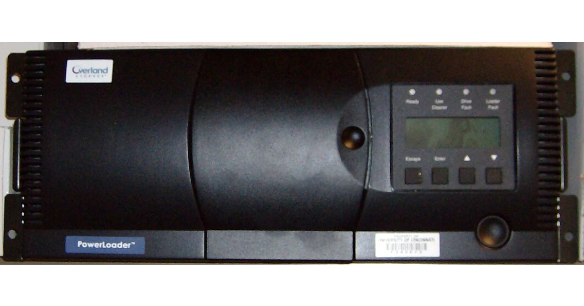 Rack mounted tape backup storage system