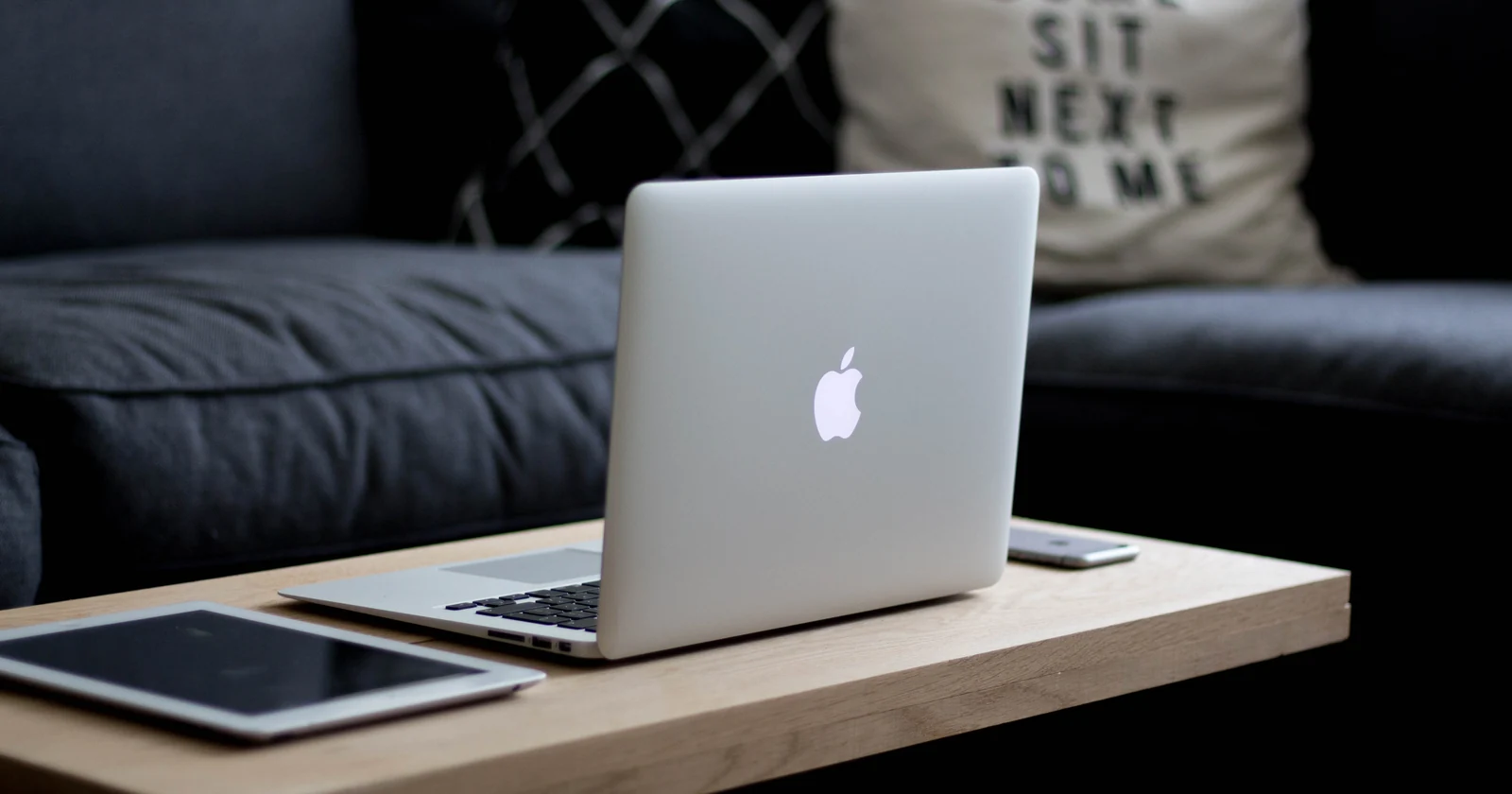 Laptop set up for remote work at home