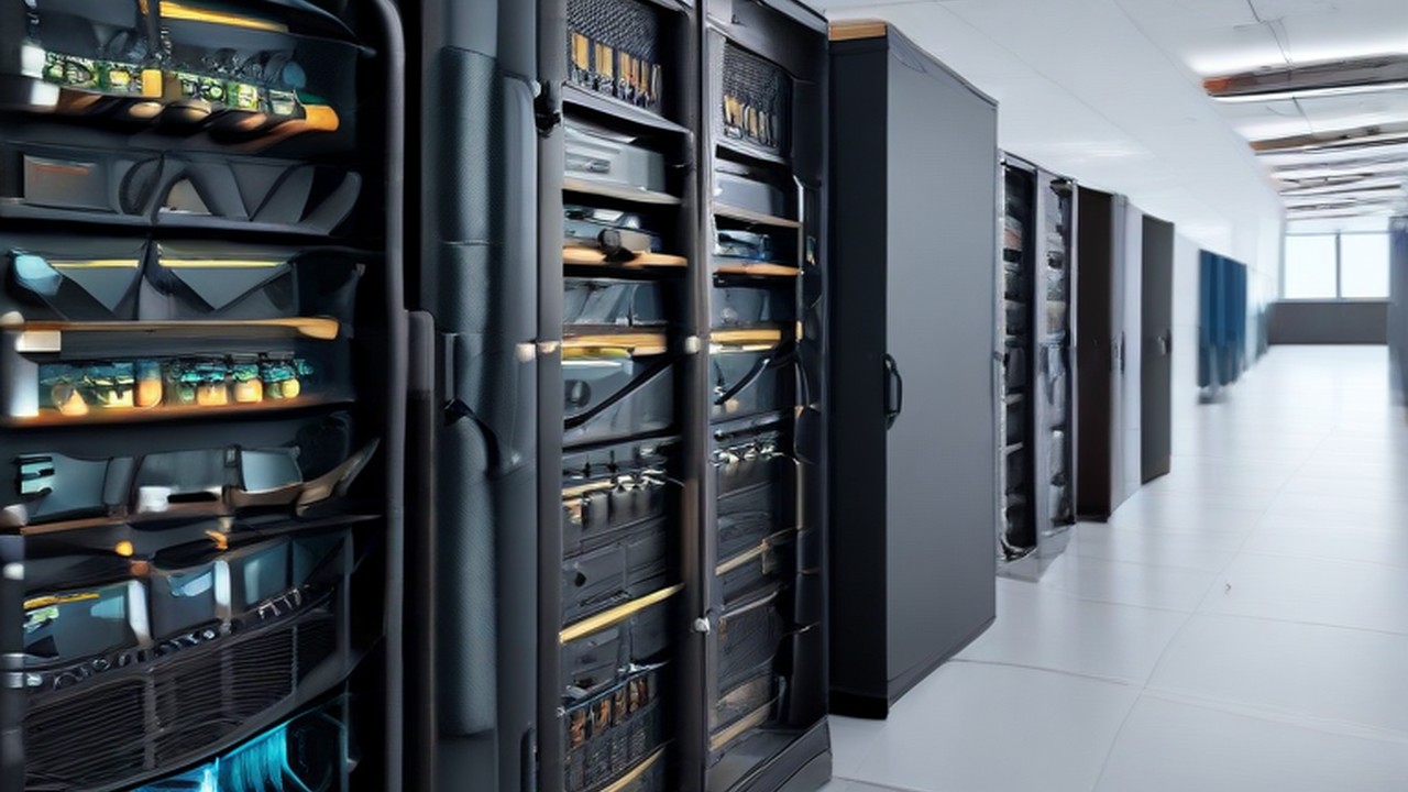 Decommissioned network cabling coiled beside an emptied server rack, illustrating downtime prevention - ECASYS, Southern California