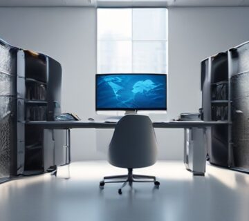 An IT operations desk with monitoring dashboards, illustrating remote work readiness   ECASYS, Southern California