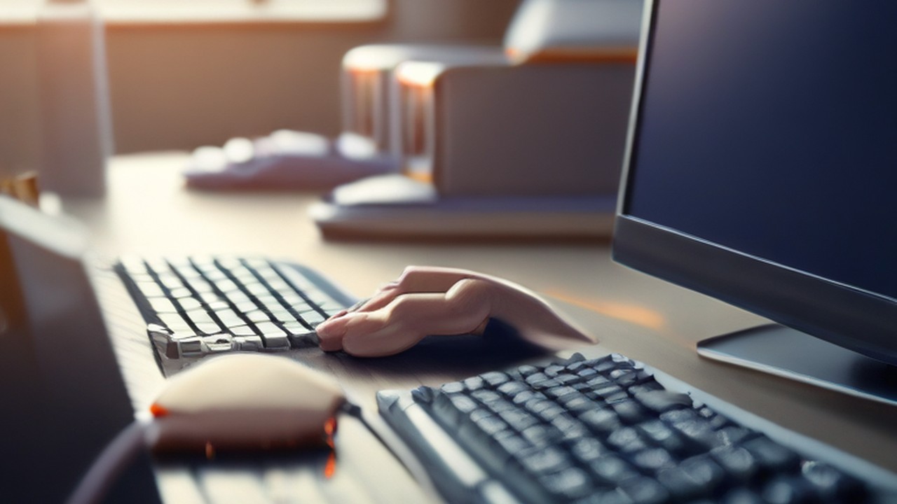 A support headset beside a keyboard at an IT monitoring desk, illustrating remote work readiness - ECASYS, Southern California