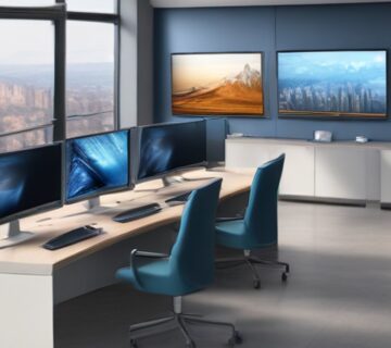 An it operations desk with muted monitoring screens and an uninterrupted office, illustrating staff productivity   ECASYS, Southern California