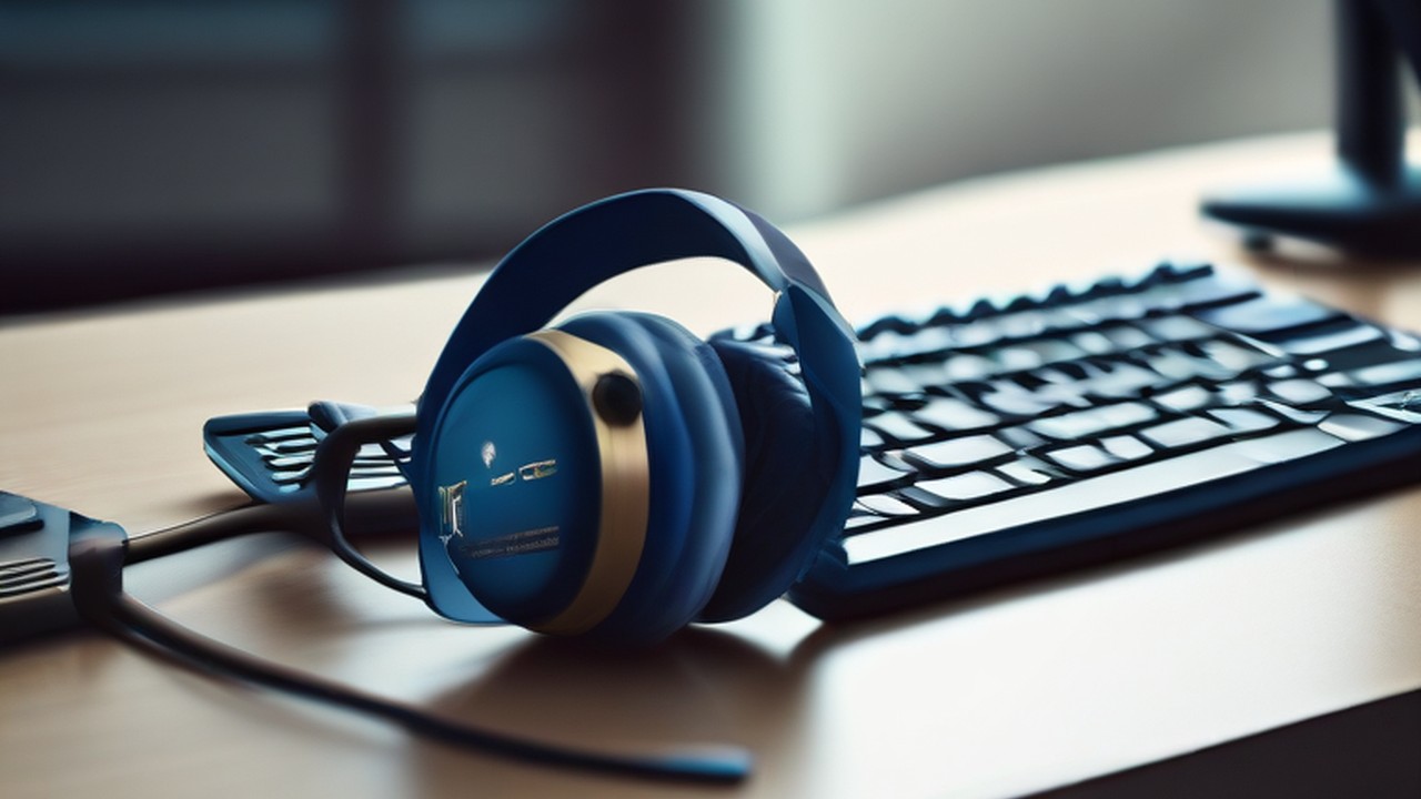 A support headset beside a keyboard at a monitoring desk, illustrating staff productivity - ECASYS, Southern California