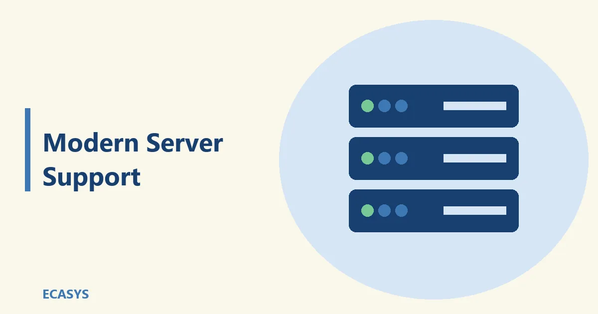ECASYS illustration: Modern Server Support: From On Prem to Cloud Native Infrastructure