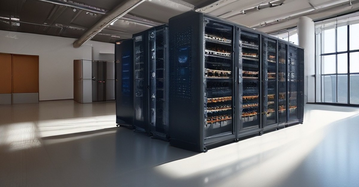 A tidy server rack with a technician checking a drive tray, illustrating server reliability   ECASYS, Southern California