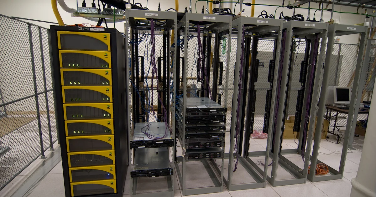 Storage and server cabinets in a server room