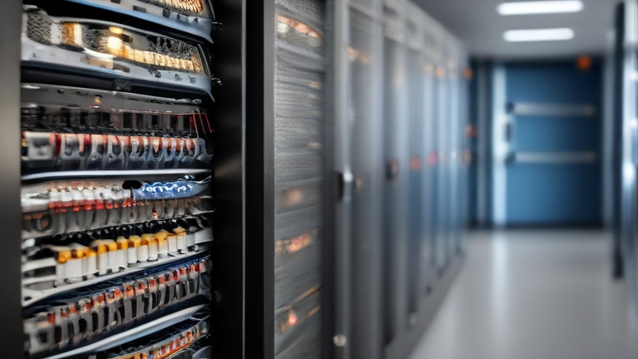 Decommissioned network cabling coiled beside an emptied server rack, illustrating cloud security - ECASYS, Southern California