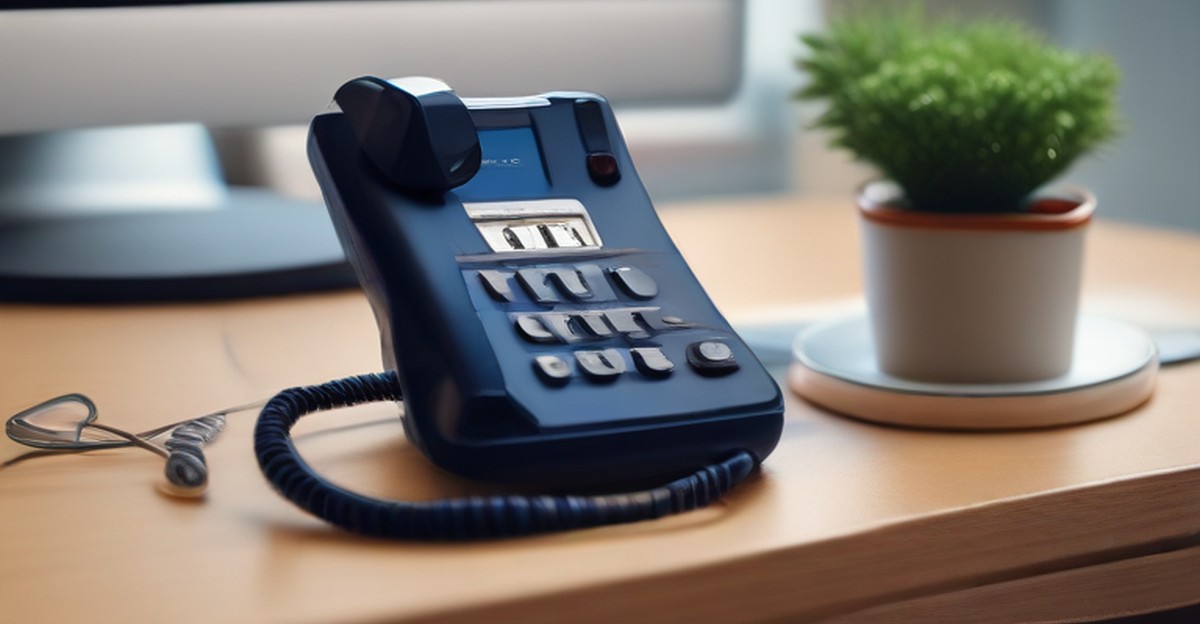 A VOIP desk phone and headset on an office desk, illustrating infrastructure refresh   ECASYS, Southern California