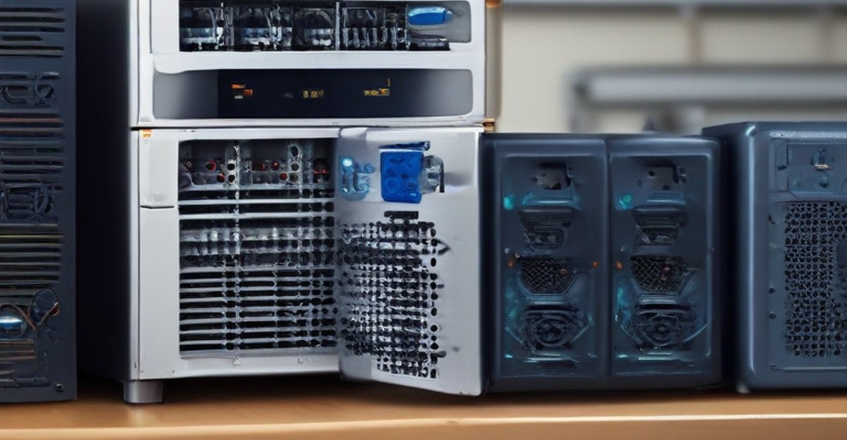 Redundant backup storage arrays in a server rack, illustrating costs and roi   ECASYS, Southern California