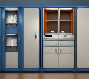 A secured healthcare office network cabinet with badge access and protected phone equipment, illustrating phone system reliability   ECASYS, Southern California