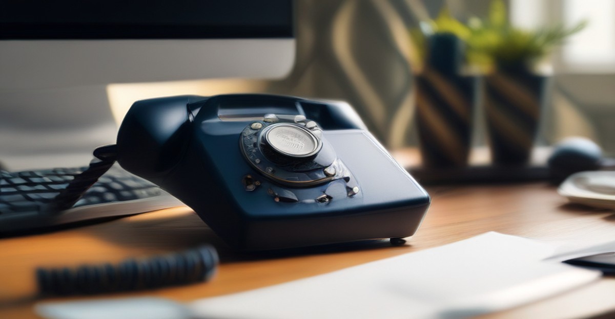 A VOIP desk phone and headset on an office desk, illustrating financing options   ECASYS, Southern California