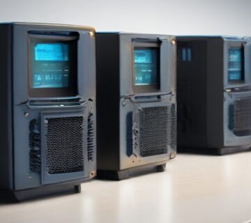 Redundant backup storage arrays in a server rack, illustrating vendor questions   ECASYS, Southern California