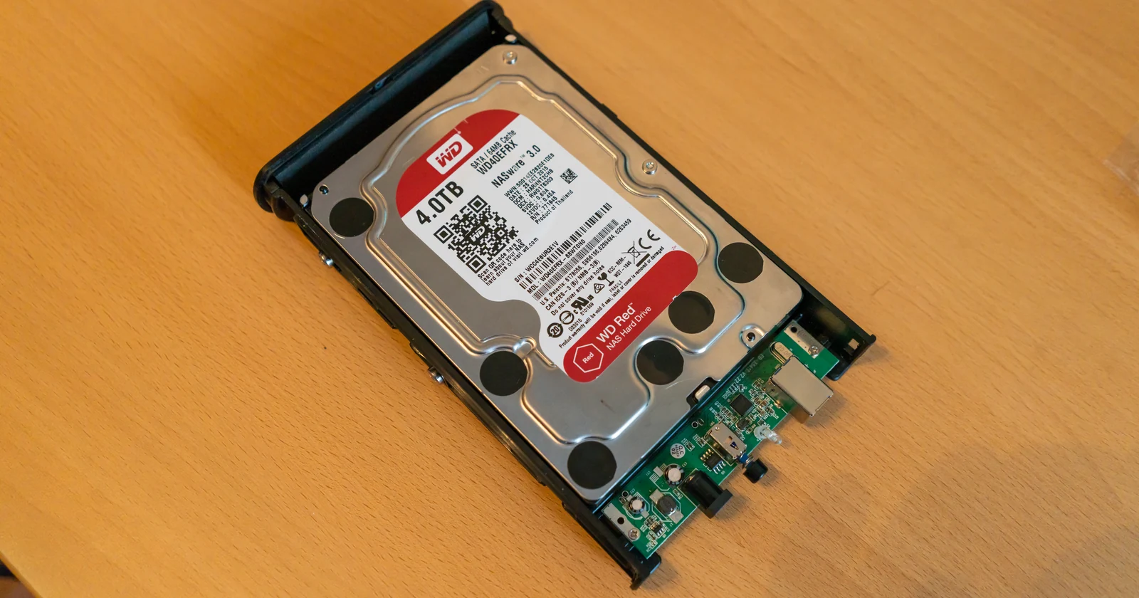 Hard drive mounted inside an external storage enclosure