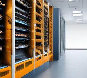 A server closet being decommissioned beside an open plan office, illustrating vendor questions   ECASYS, Southern California