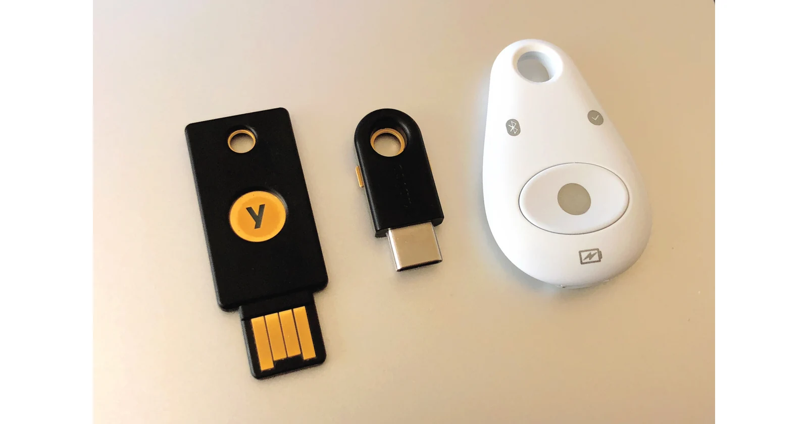 Hardware security keys used for two factor authentication