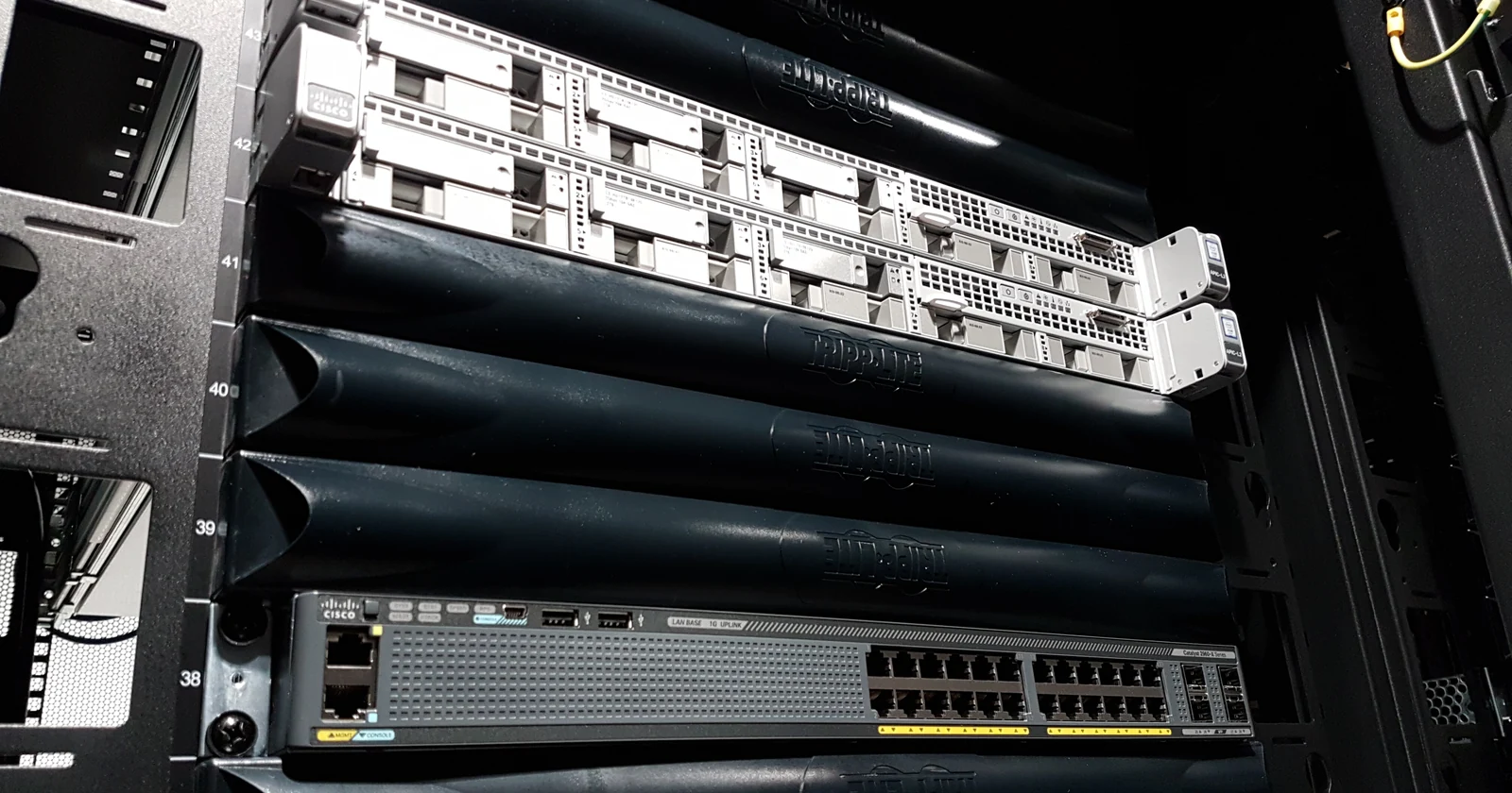 Network equipment being installed in a server rack