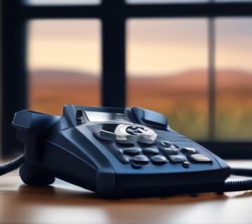 A modern desk phone and headset on an uncluttered office desk, illustrating vendor questions   ECASYS, Southern California