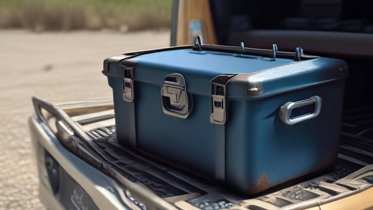 An open field tool case with laptop and drivers on a van tailgate, illustrating security priorities - ECASYS, Southern California