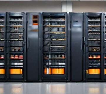 A technician checking a drive tray in a small server room, illustrating migration planning   ECASYS, Southern California